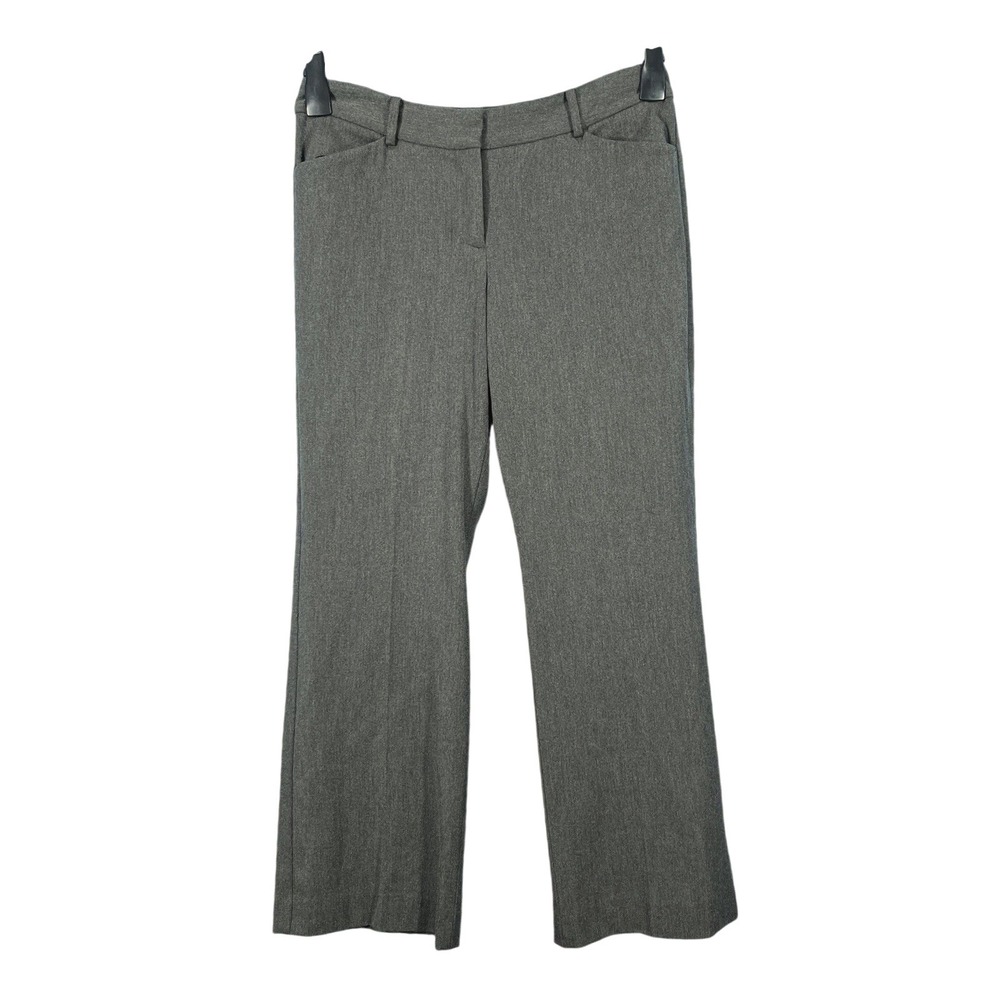 TALBOTS Curvy GRAY Stretch Twill MID-RISE 4-Pocket BOOT CUT Pants Sz 8/PETITE